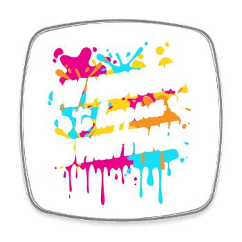 My medicine for happiness is paintball - Square fridge magnet - white - Front