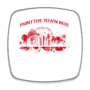 Paint The Town Red City Team Sports Player - Square fridge magnet - white - Front