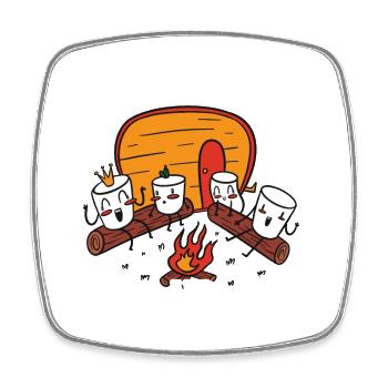 Marshmallows Rösten Und Erinnerungen Schaffen - Viereckiger Kühlschrankmagnet - Weiß - Vorne