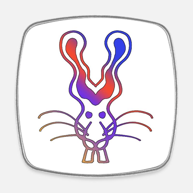 Angry Rabbit - Viereckiger Kühlschrankmagnet - Weiß