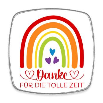 Abschied Kita Regenbogen Danke für die tolle Zeit - Viereckiger Kühlschrankmagnet - Weiß - Vorne
