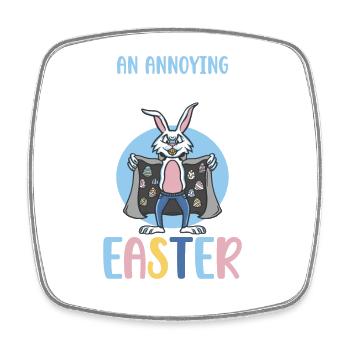 An annoying rabbit Easter is for Jesus - Square fridge magnet - white - Front