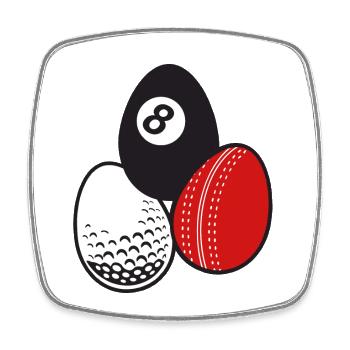 Queue Sport Billard Cricket Golf Ostereier Bälle - Viereckiger Kühlschrankmagnet - Weiß - Vorne