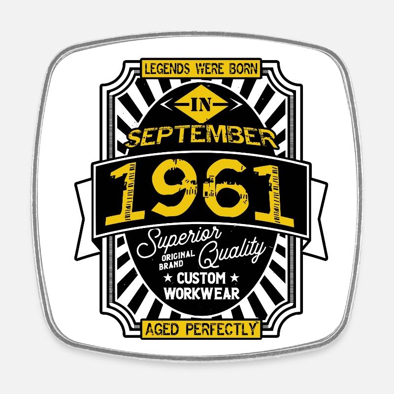 1961 SEPTEMBER - Square fridge magnet - white