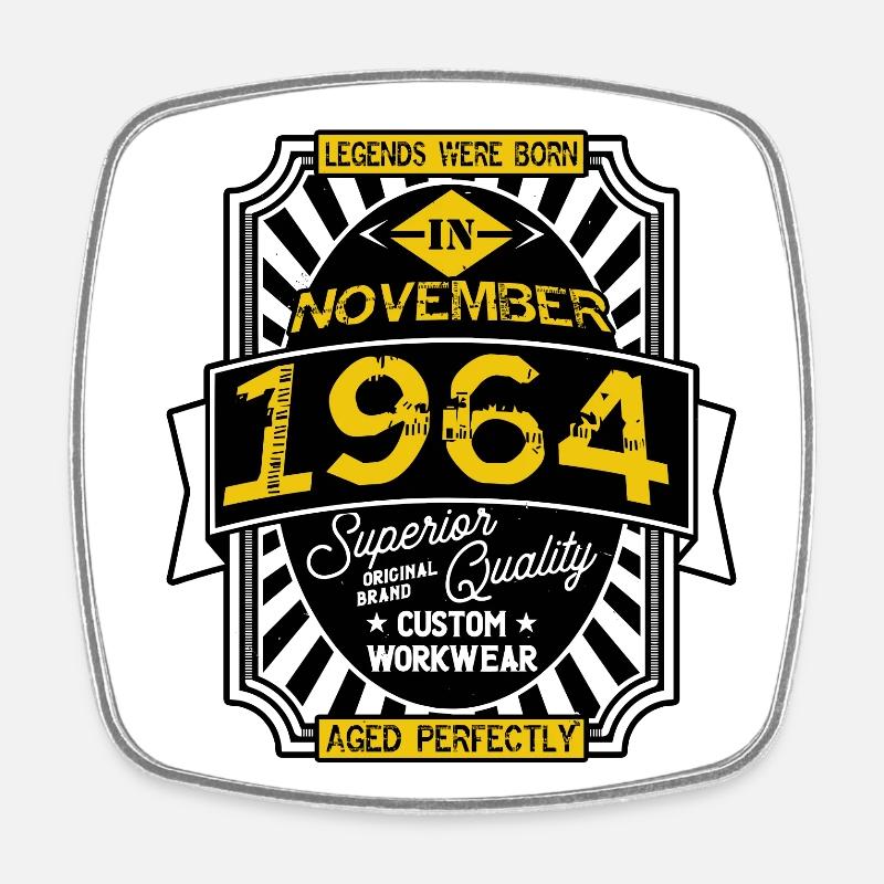 1964 NOVEMBER - Square fridge magnet - white