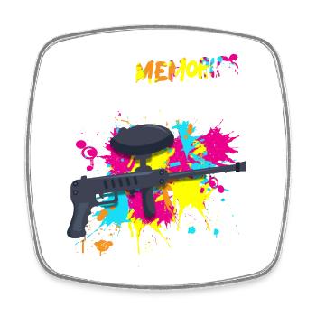 You sleep, you beat paintballer team sports - Square fridge magnet - white - Front