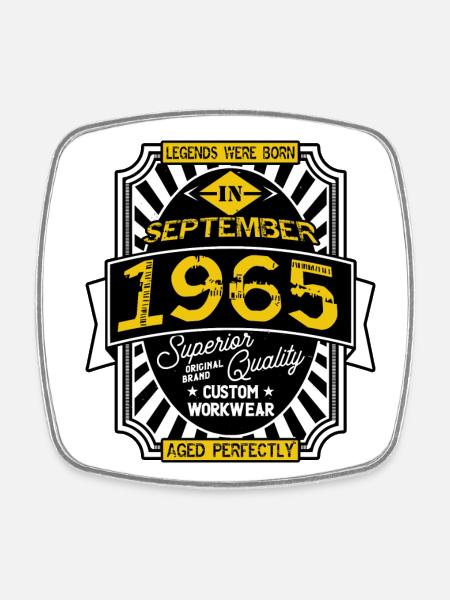 SEPTEMBER 1965 - Viereckiger Kühlschrankmagnet - Weiß