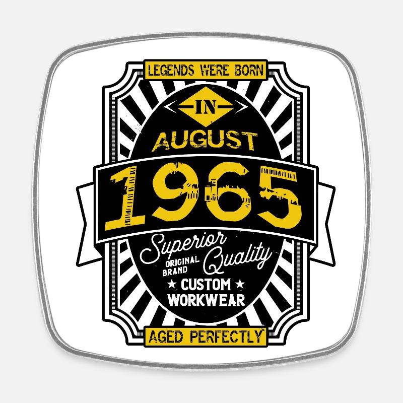 1965 AUGUST - Square fridge magnet - white