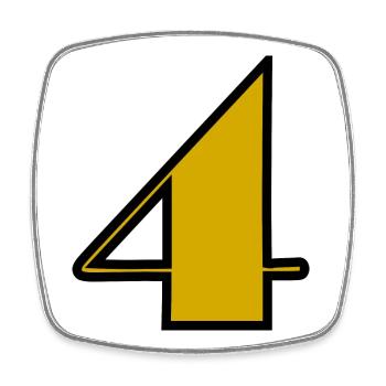 4,4 JAHRE,4. GEBURTSTAG,4 JAHRE,VIER - Viereckiger Kühlschrankmagnet - Weiß - Vorne