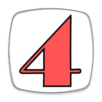 4,4 JAHRE,4. GEBURTSTAG,4 JAHRE JUBILÄUM - Viereckiger Kühlschrankmagnet - Weiß - Vorne