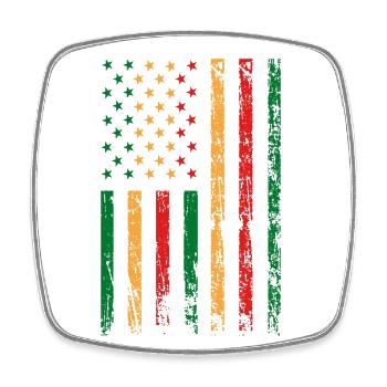 Afrikanisch-amerikanische Flagge Feiertag - Viereckiger Kühlschrankmagnet - Weiß - Vorne