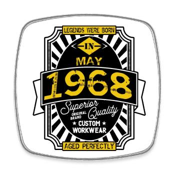 1968 MAY - Magnet carré - blanc - Devant