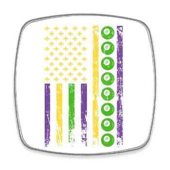 Amerikanischer Queue Sport Flagge Billard - Viereckiger Kühlschrankmagnet - Weiß - Vorne