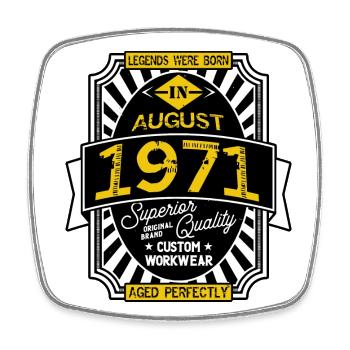 1971 AUGUST - Magnet carré - blanc - Devant