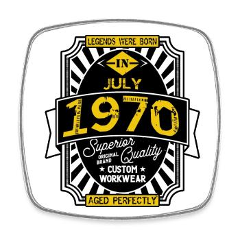 1970 JULY - Magnet carré - blanc - Devant