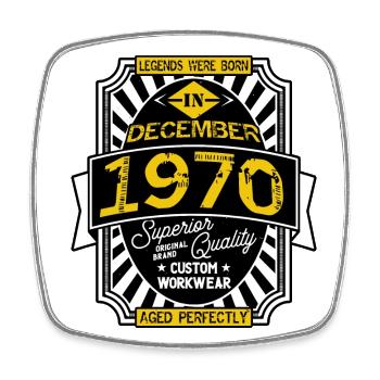 1970 DECEMBER - Magnet carré - blanc - Devant
