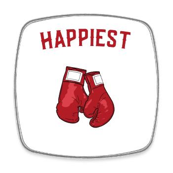 Happiest When I'm Boxing Gloves Sport Boxer Boxen - Viereckiger Kühlschrankmagnet - Weiß - Vorne