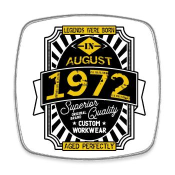 1972 AUGUST - Magnet carré - blanc - Devant