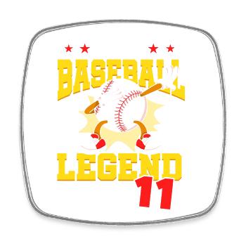 Diese Baseball-legende Ist Jetzt 11 Sports Kid - Viereckiger Kühlschrankmagnet - Weiß - Vorne