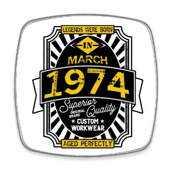 1974 MARCH - Magnet carré - blanc - Devant