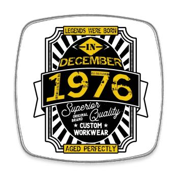 1976 DECEMBER - Magnet carré - blanc - Devant