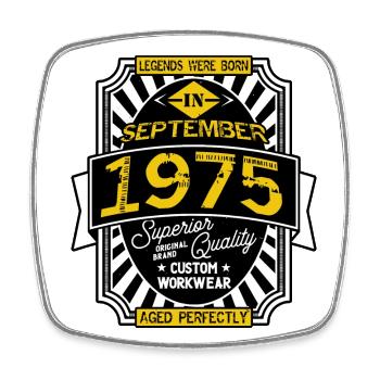 1975 SEPTEMBER - Square fridge magnet - white - Front