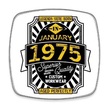 1975 JANUARY - Magnet carré - blanc - Devant