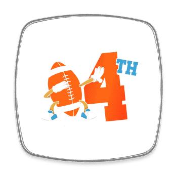 Es Ist Mein 4. Geburtstag American Football - Viereckiger Kühlschrankmagnet - Weiß - Vorne