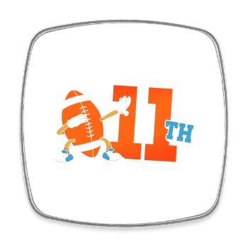 Es Ist Mein 11. Geburtstag American Football - Viereckiger Kühlschrankmagnet - Weiß - Vorne