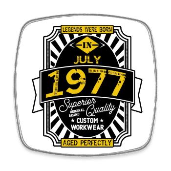 1977 JULY - Magnet carré - blanc - Devant