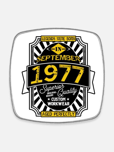 1977 SEPTEMBER - Square fridge magnet - white