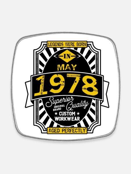 1978 MAY - Square fridge magnet - white