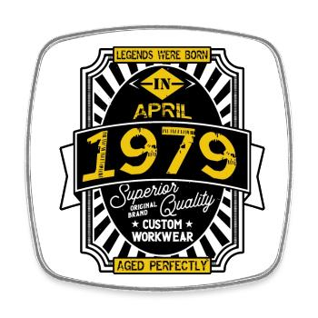 1979 APRIL - Magnet carré - blanc - Devant