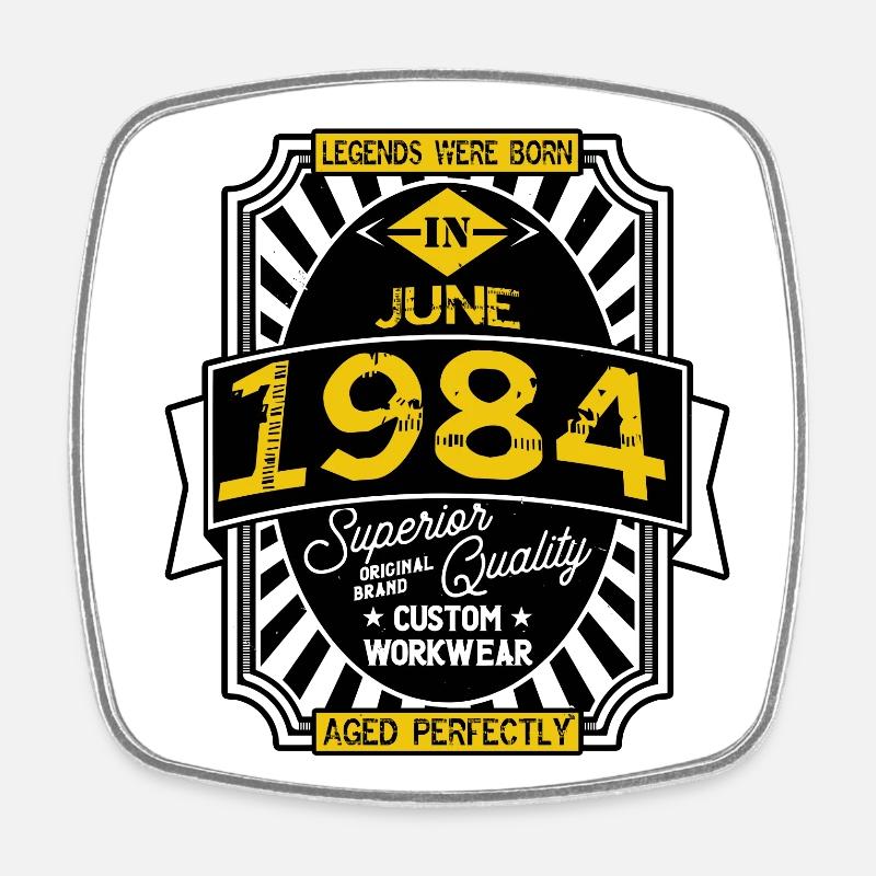 1984 JUNE - Square fridge magnet - white