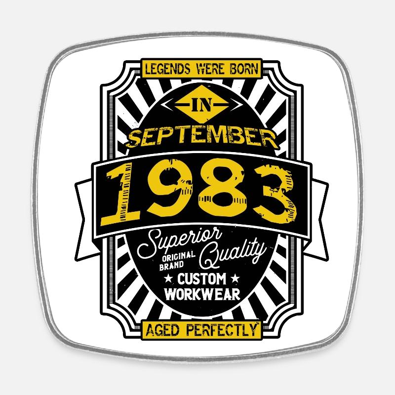 1983 SEPTEMBER - Square fridge magnet - white