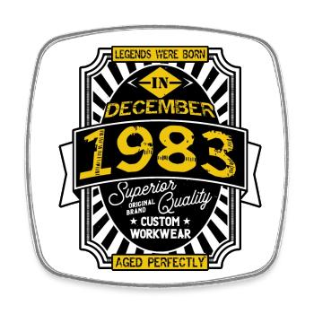 1983 DECEMBER - Magnet carré - blanc - Devant