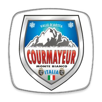 Courmayeur Valle d’Aoste Italie - Magnet carré - blanc - Devant