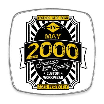 2000 MAY - Magnet carré - blanc - Devant