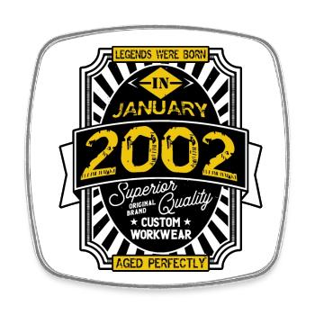 2002 JANUARY - Magnet carré - blanc - Devant