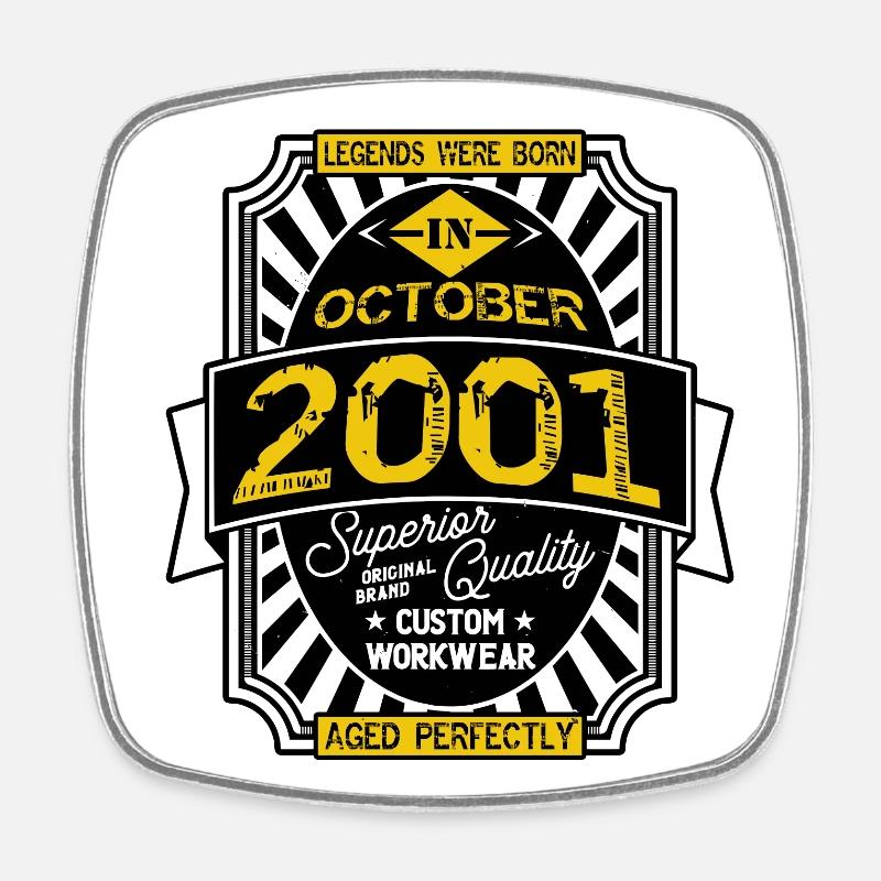 2001 OCTOBER - Square fridge magnet - white