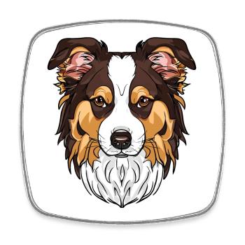 J’aime mon Border Collie - Magnet carré - blanc - Devant