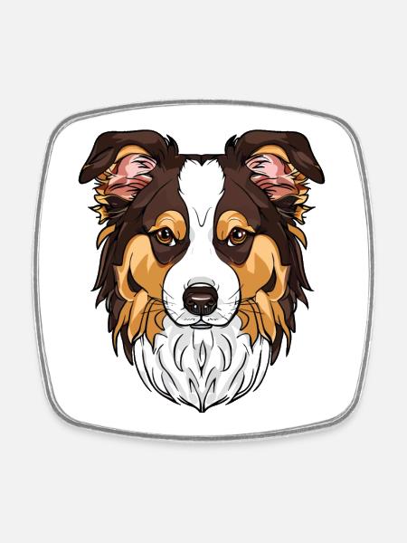 J’aime mon Border Collie - Magnet carré - blanc