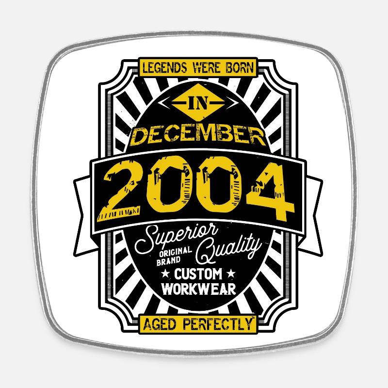 2004 DECEMBER - Square fridge magnet - white