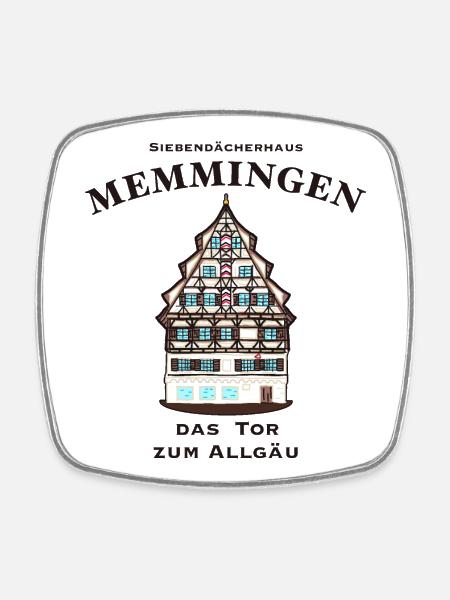 Memmingen, Schwaben, Bayern - Viereckiger Kühlschrankmagnet - Weiß