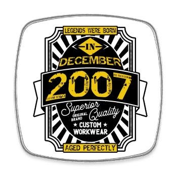 2007 DECEMBER - Square fridge magnet - white - Front