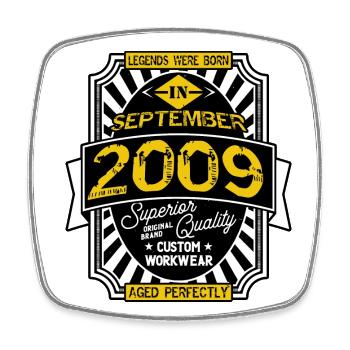 2009 SEPTEMBER - Square fridge magnet - white - Front