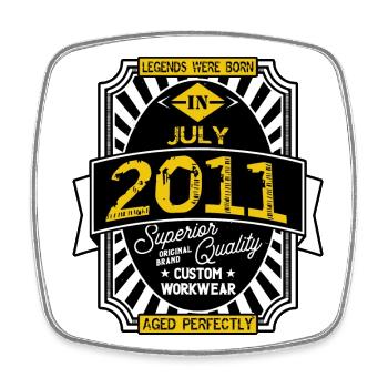 2011 JULY - Square fridge magnet - white - Front