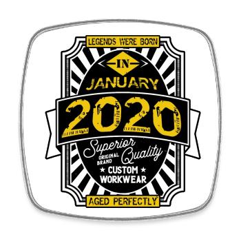 2020 JANUARY - Magnet carré - blanc - Devant