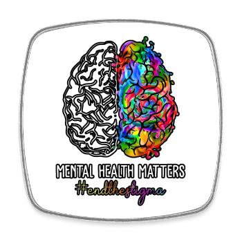 End The Stigma Mental Health Matters - Square fridge magnet - white - Front
