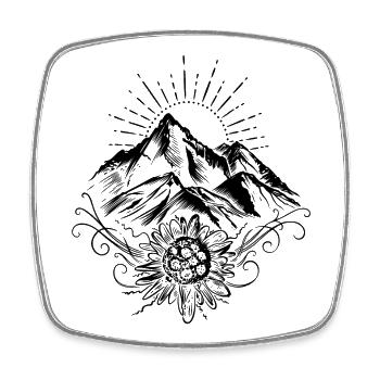 Hiking Mountains Edelweiss - Square fridge magnet - white - Front